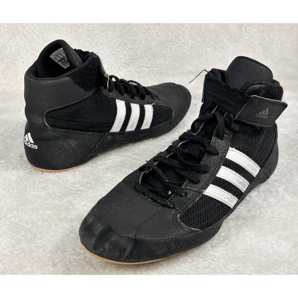 Adidas HVC2 Wrestling Shoes Men’s Size 9.5 Black Mesh High Top MMA Boxing CLEAN - Picture 1 of 7